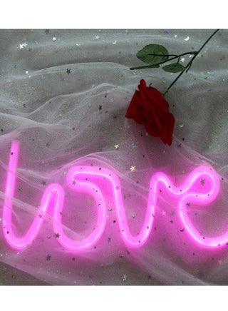 LOVE Letters Shape LED Light Wall Hanging Neon Light for Festival Party Wedding Decor Pink
