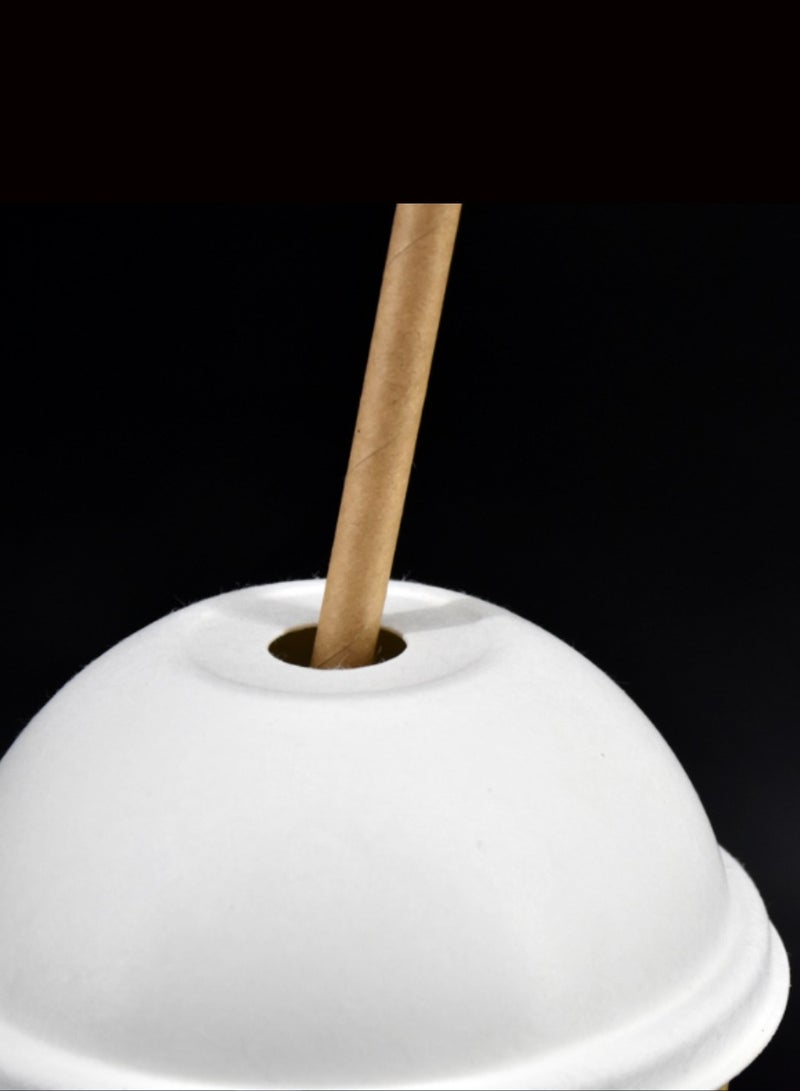 200Pcs Wet Moulded Disposable White Lid For Coffee And Tea Cups