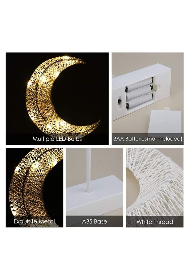 Moon Shape LED Decorative Lamp Night Light for Ramadan, Wedding, Bedroom Battery Operated