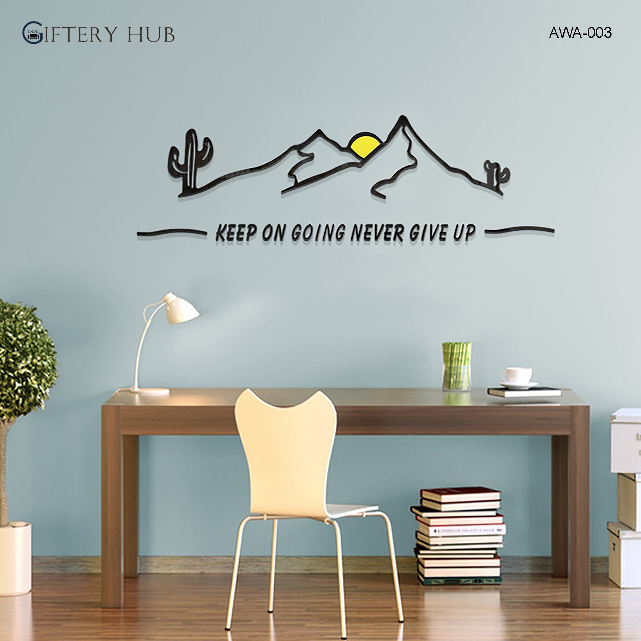 Acrylic Black Mountain Wall Art For Office Decor