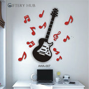 Acrylic Red and Black Guitar For Home Decor