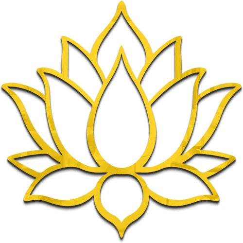 Gold Acrylic Lotus Mirror Sticker | Diwali & Home Décor (30×26cm)