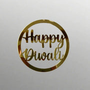 Happy Diwali Tag | 3 Inch Gold Acrylic