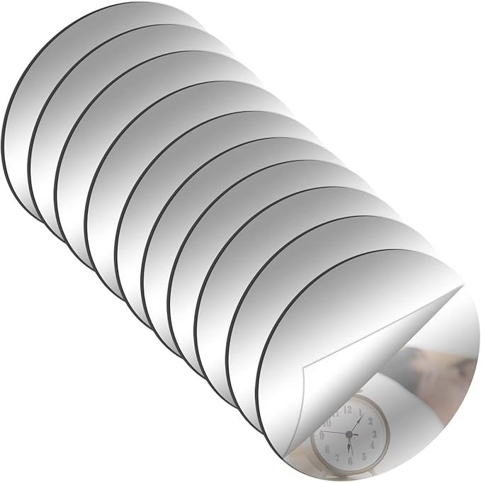Circle Acrylic Mirror - 10 pieces -Acrylic Crystal Mirror - Best For Living Room, Bedroom & Stair Wall