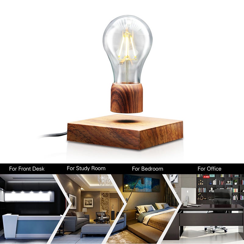 3D Magnetic Floating LED Light Bulb Brown 12 x 12 x 2.05cm