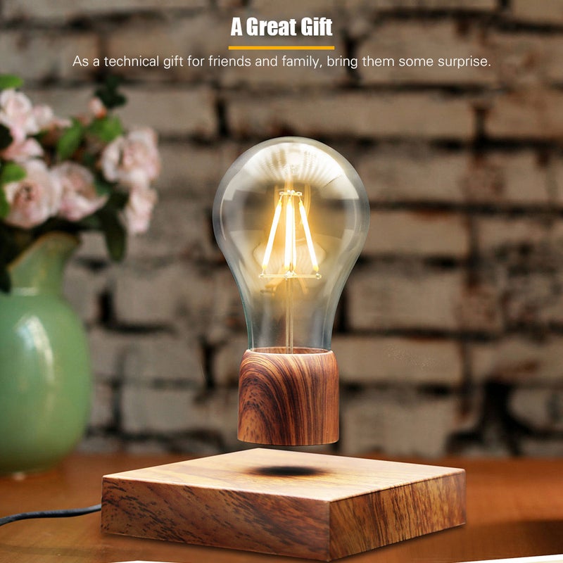 3D Magnetic Floating LED Light Bulb Brown 12 x 12 x 2.05cm