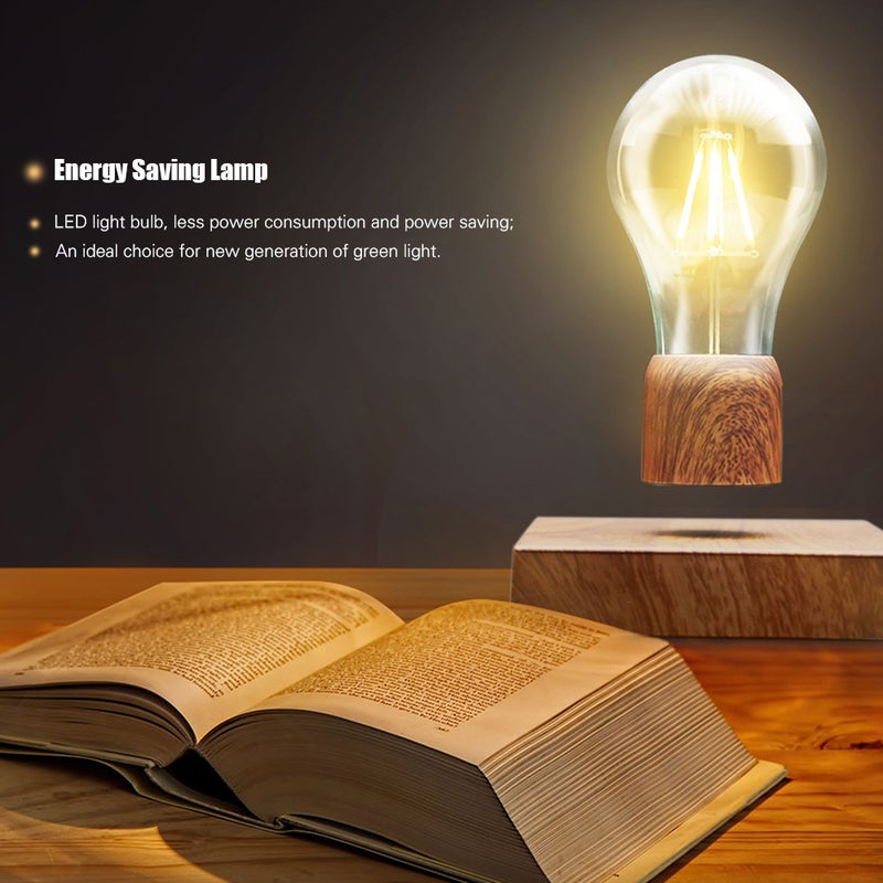 3D Magnetic Floating LED Light Bulb Brown 12 x 12 x 2.05cm