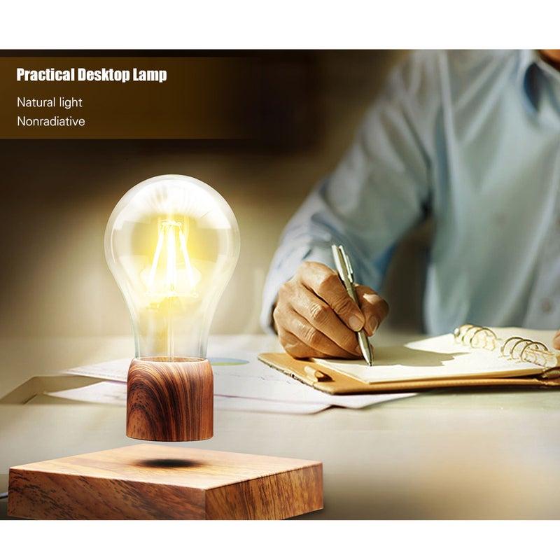 3D Magnetic Floating LED Light Bulb Brown 12 x 12 x 2.05cm