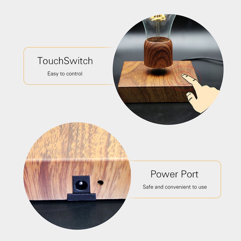 3D Magnetic Floating LED Light Bulb Brown 12 x 12 x 2.05cm
