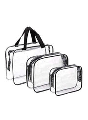 3-Piece Toiletry Kit Clear/Black