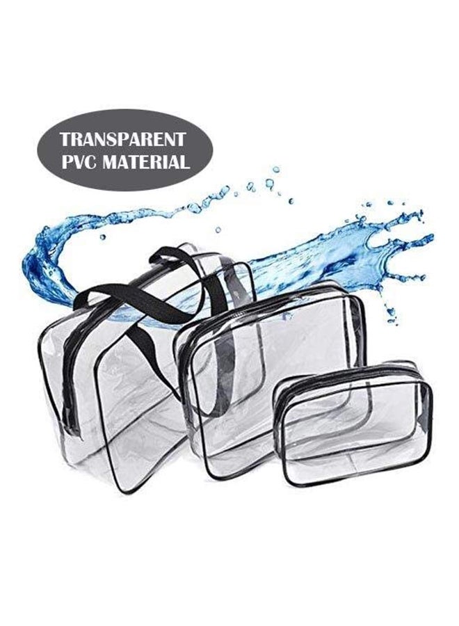 3-Piece Toiletry Kit Clear/Black