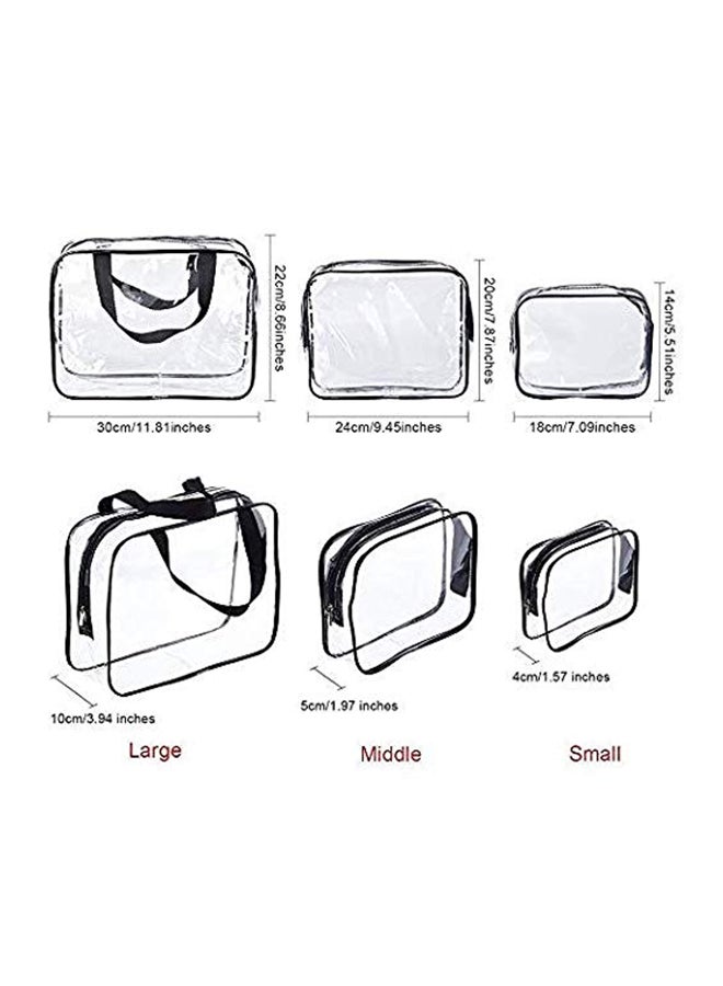 3-Piece Toiletry Kit Clear/Black