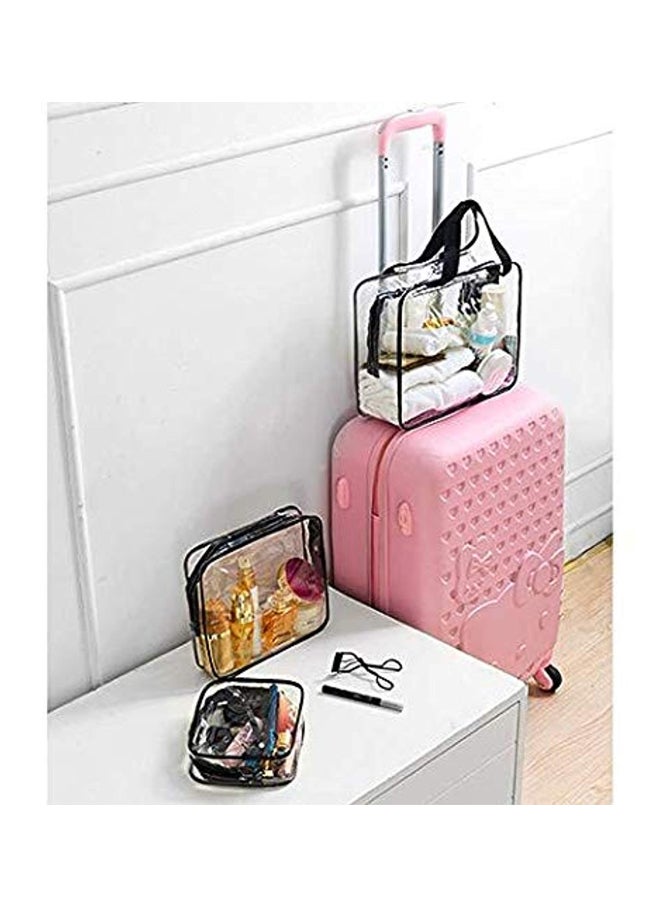 3-Piece Toiletry Kit Clear/Black
