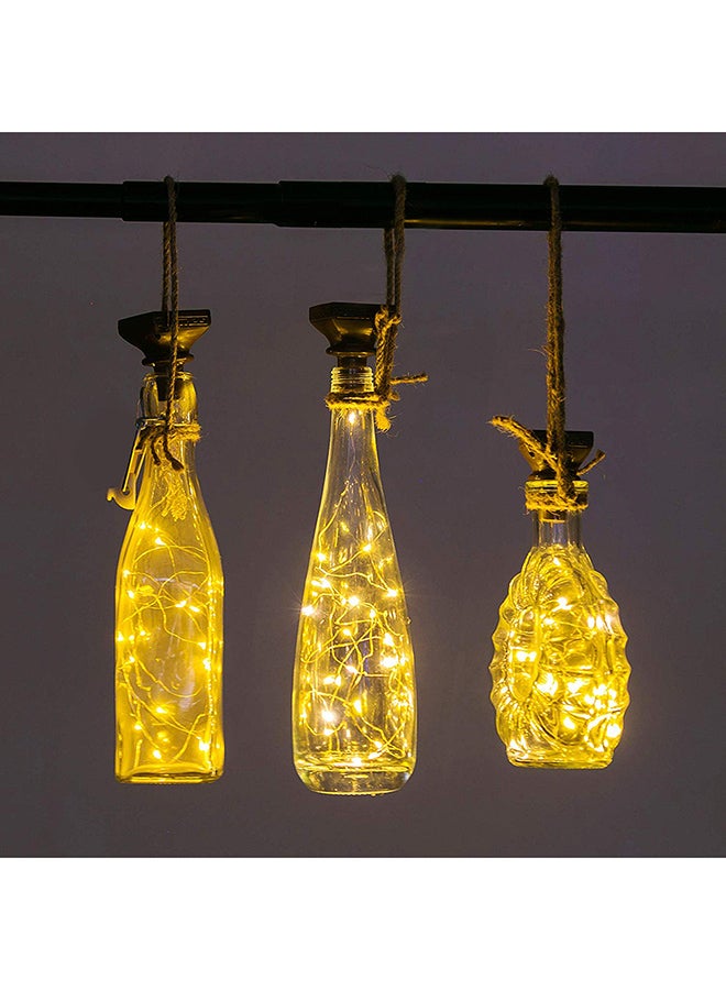 Packs of 6 Waterproof 20 LED Solar Powered Wine Bottle Lights Brown 12.00x8.00x8.52centimeter