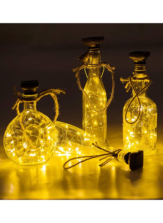 Packs of 6 Waterproof 20 LED Solar Powered Wine Bottle Lights Brown 12.00x8.00x8.52centimeter