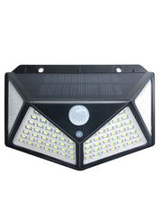 Solar Powered Motion Sensor Outdoor Wall Lamp Black/Clear