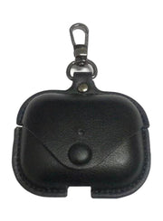 Protective Leather Case Cover With Anti-Lost Buckle For Apple AirPods Pro 3 Black