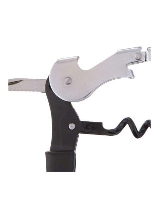 Double-Hinged Waiters Corkscrew Silver/Black