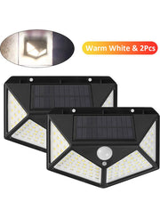 2-Piece LED Solar Wall Light Black