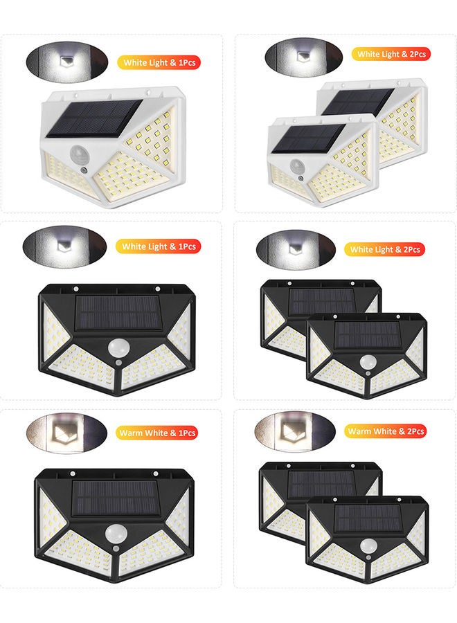 2-Piece LED Solar Wall Light Black