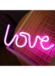 Neon Sign LED Love Shape Light Wall Decor with USB Interface Purple 34 x 13cm