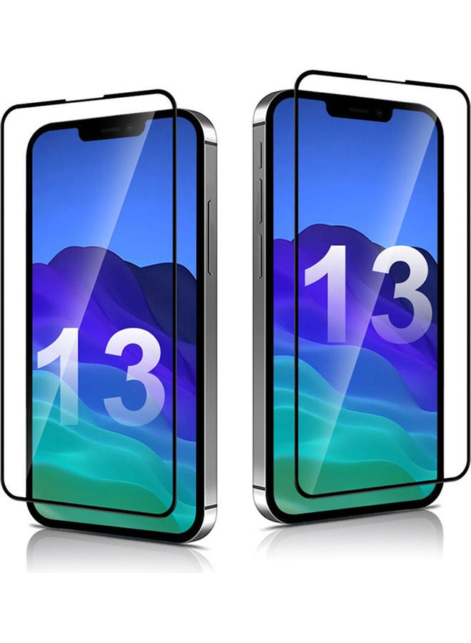 Full Glue Screen Protector Tempered Glass For Apple iPhone 13 Pro Max Size 6.7 Inches Black Edge