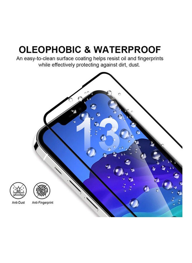 Full Glue Screen Protector Tempered Glass For Apple iPhone 13 Pro Max Size 6.7 Inches Black Edge