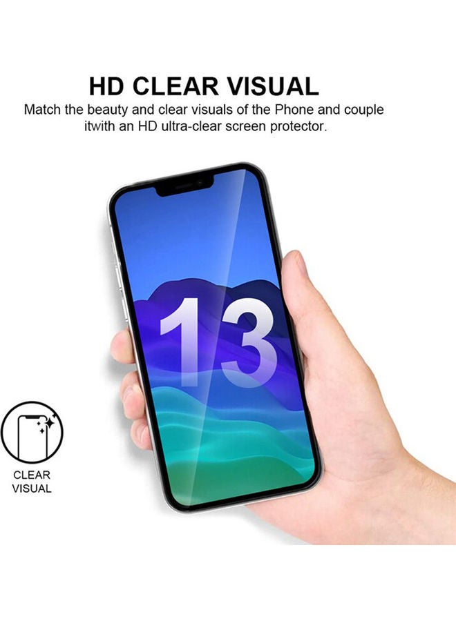 Full Glue Screen Protector Tempered Glass For Apple iPhone 13 Pro Max Size 6.7 Inches Black Edge