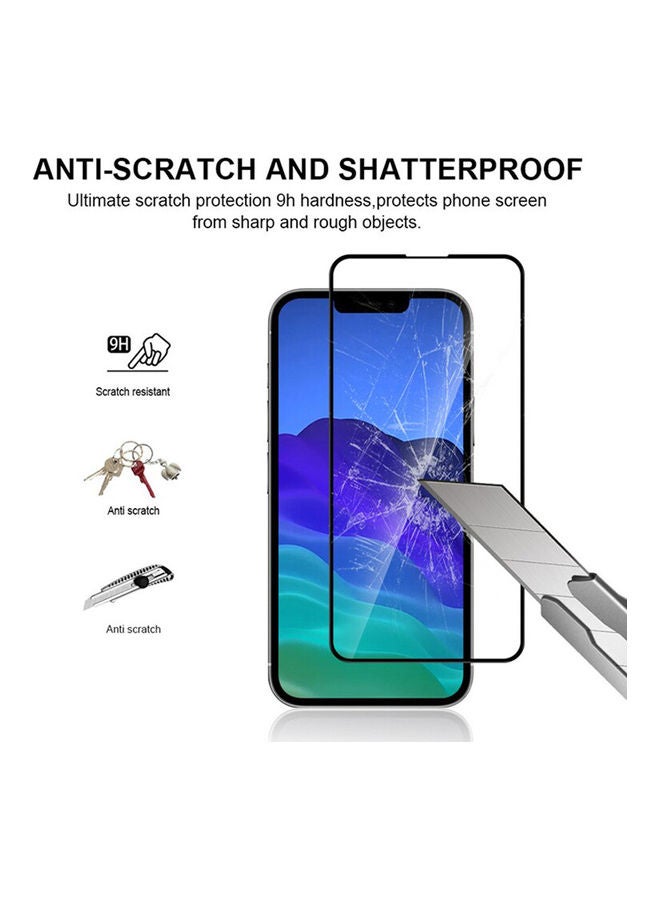 Full Glue Screen Protector Tempered Glass For Apple iPhone 13 Pro Max Size 6.7 Inches Black Edge
