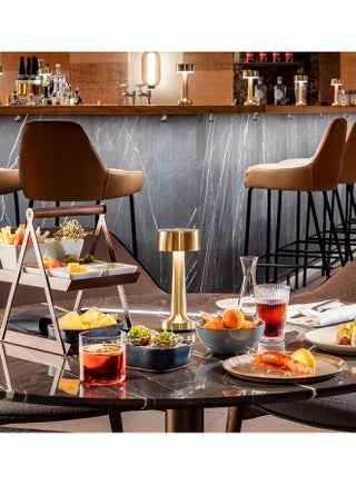 USB Charging Table Lamp Bar Restaurant Coffee Mobile Desk Lights Touch Sensor Cordless Lighting Bedside Decor Night Gold 22 x 8cm