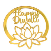 Golden Acrylic “Happy Diwali” Tag | 2 Inch