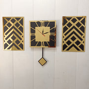 Golden pendulum Clock with Frames