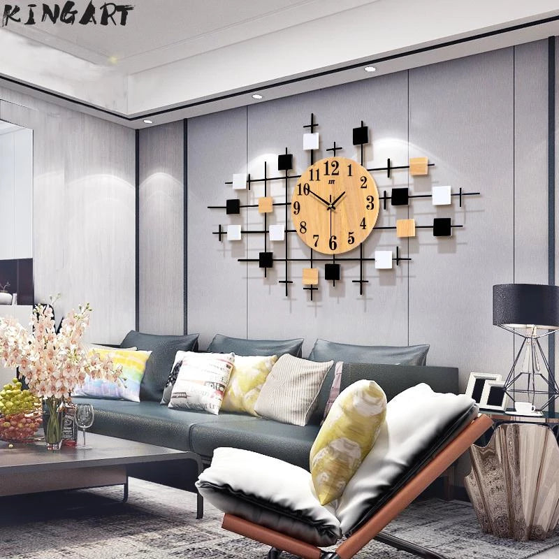 Large Modern Design Wooden Wall Clock
