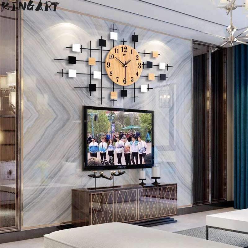 Large Modern Design Wooden Wall Clock