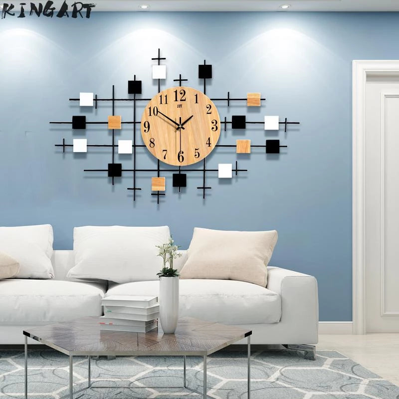 Large Modern Design Wooden Wall Clock