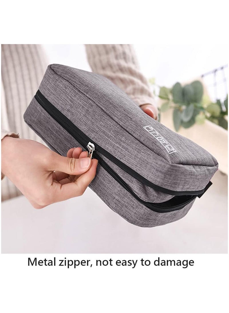 Toiletry Bag with Hanging Hook for Men & Women, Large Makeup Organizer, Travel Cosmetic Case for Toiletries, Full-Sized Bottles, Accessories (Grey)