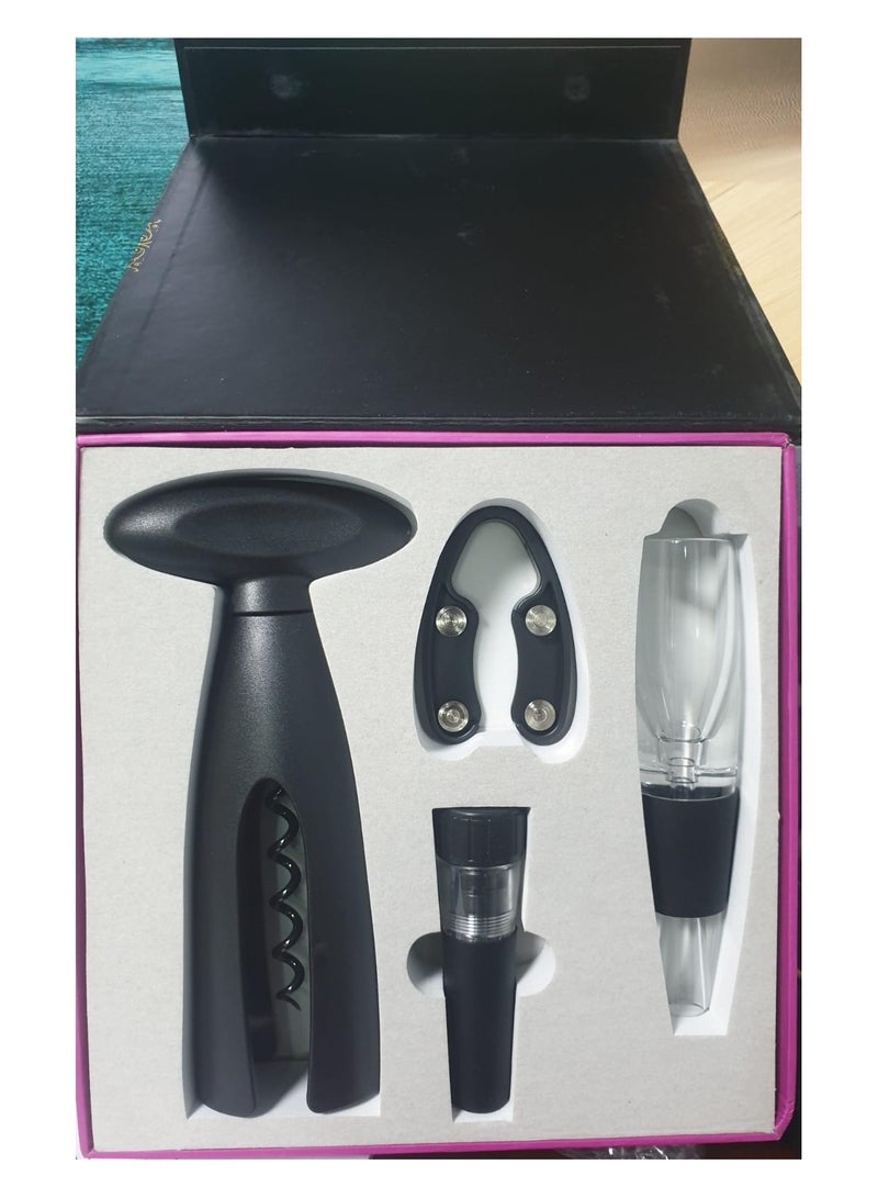 4-Piece Bottle Opener Set Black 20x5x20cm