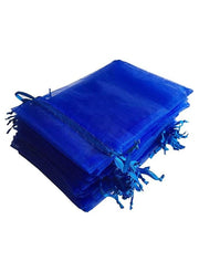 Organza Bags with Drawstrings 7X9 cm Jewelry Pouches Candies Eid Bridal Shower Party Wedding Favor Bags (Royal blue)