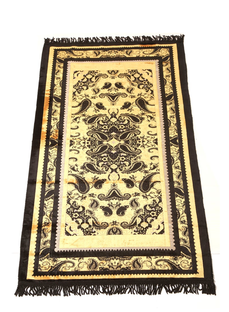 Prayer Mat 614GSM  Anti-Slip Velvet Top Islamic Prayer Mat New Design Thick Padded Sajadah Prayer Rug for Men Women Eid Gift Ramadan ( 140cm X 72cm)
