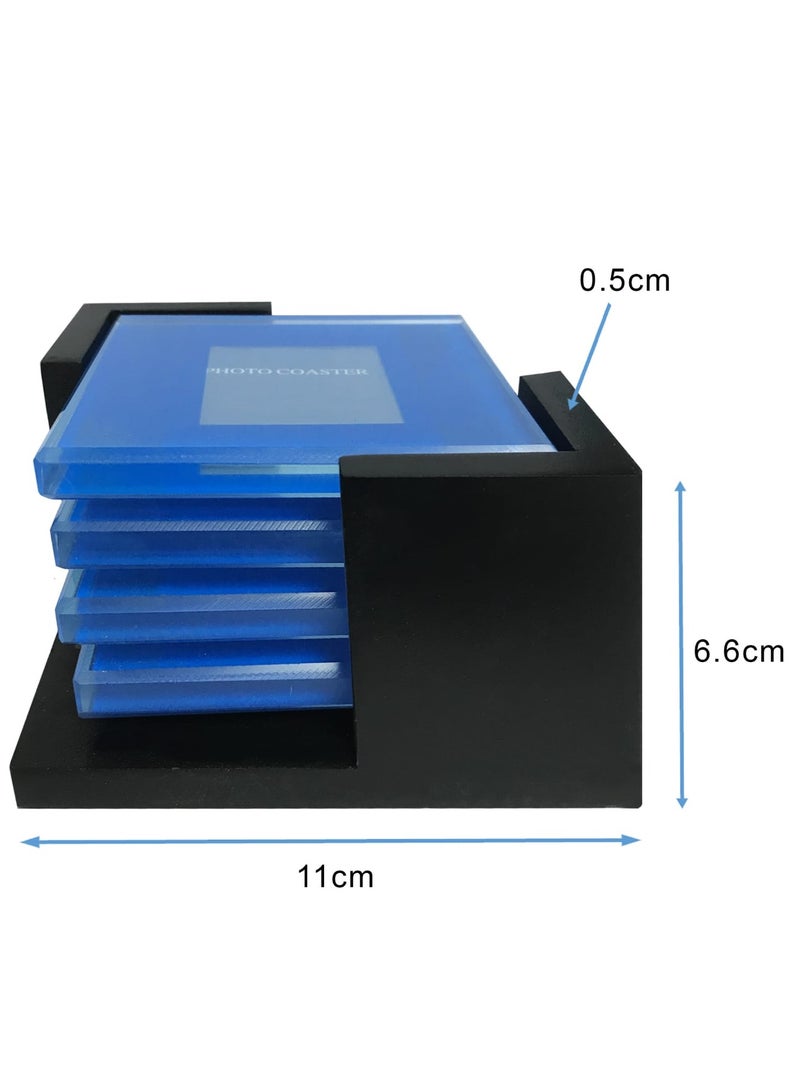 Photo Coaster | Personalised Glass Photo Coasters | Photo Coasters set of 4 | Photo Insert Square Placemat