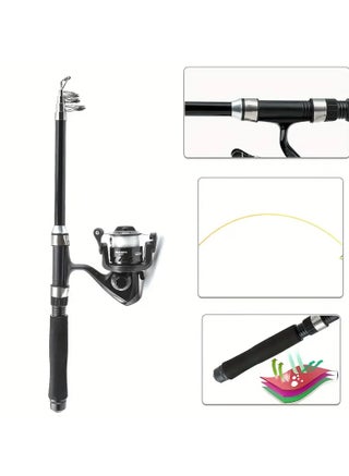 Portable Fishing Rod & Reel Combo Kit – Lightweight Spincast Set with Hooks – Ideal for Beginners, Kids & Youth
