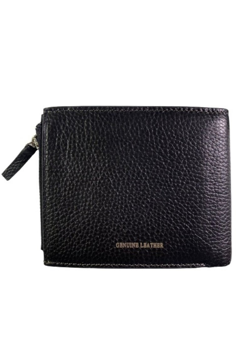 Slim Wallet for Men Genuine Leather Protected Purse Black