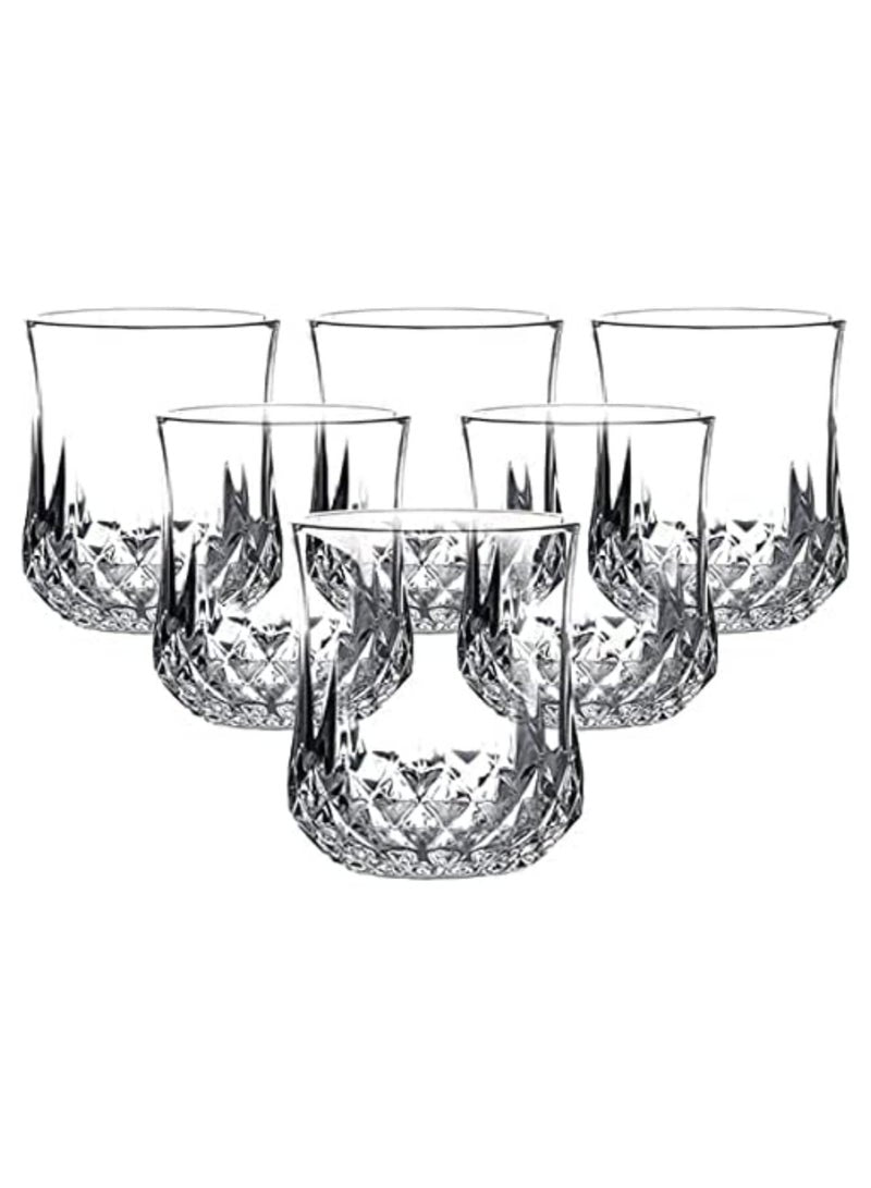 Dimond Cut Crystal Clear Glass - 210 Ml, 2 Pieces