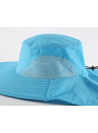 Sun Hat for Men/Women, Waterproof Wide Brim Bucket Hat UV Protection Boonie Hat for Fishing Hiking Garden Beach SKY BLUE