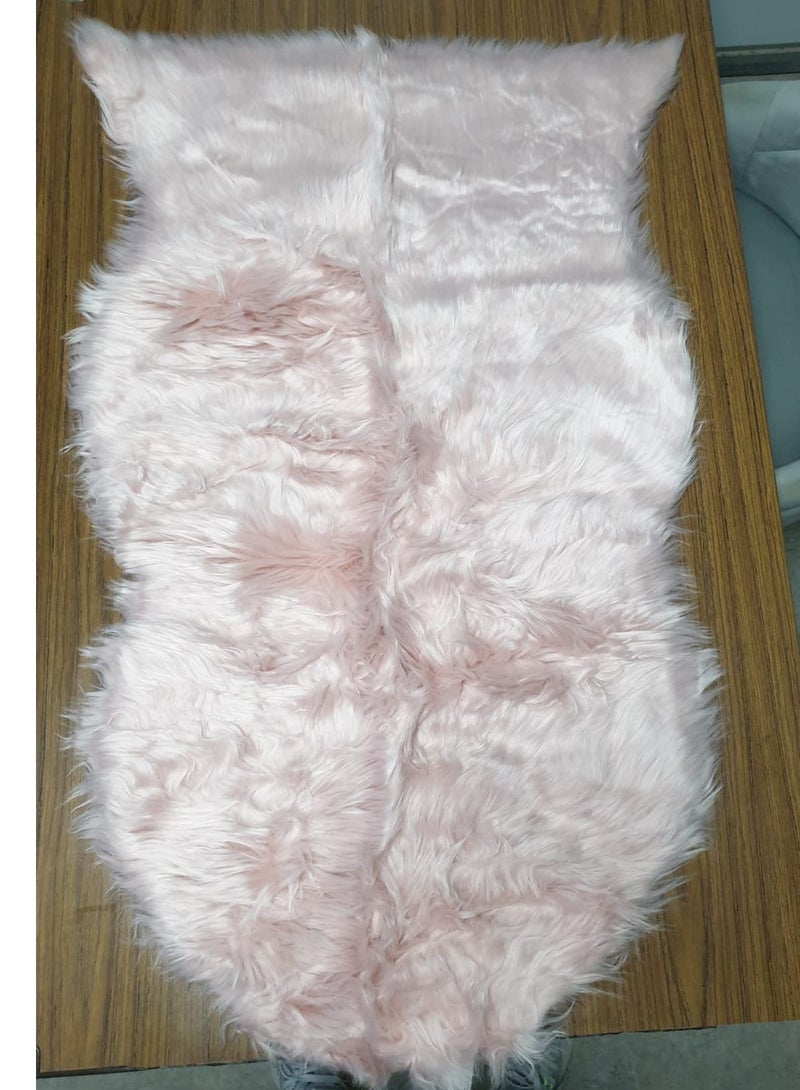 Ultra Soft Faux Sheepskin Fur Rug /GULABI Area Rug Shag Rug Carpets for Bedroom Living Room /99X50CM pink color