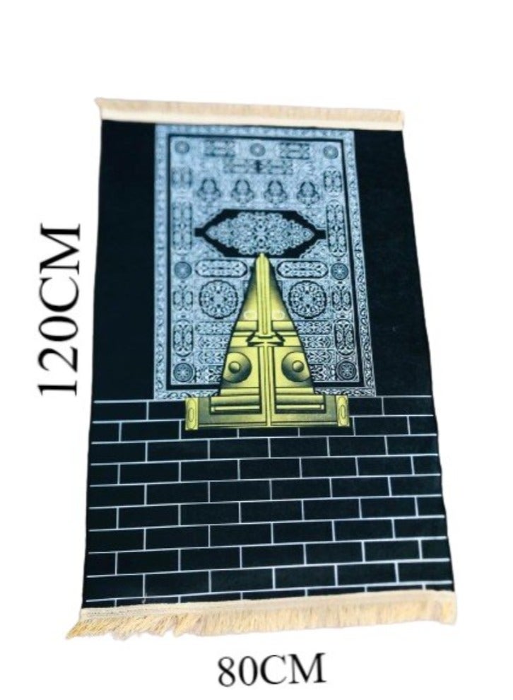 Prayer Mat 614GSM Anti-Slip Velvet Top Islamic Prayer Mat New Design Thick Padded Sajadah Prayer Rug for Men Women Eid Gift Ramadan ( 120cm X 80cm)