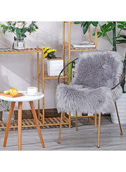 Ultra Soft Faux Sheepskin Fur Rug Grey Fluffy Area Rug Shag Rug Carpets for Bedroom Living Room GREY COLOR 99X50CM