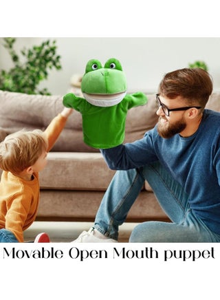 Plush Frog Hand Puppet for Kids – Movable Mouth, Soft Storytelling Toy, Fun Learning & Play