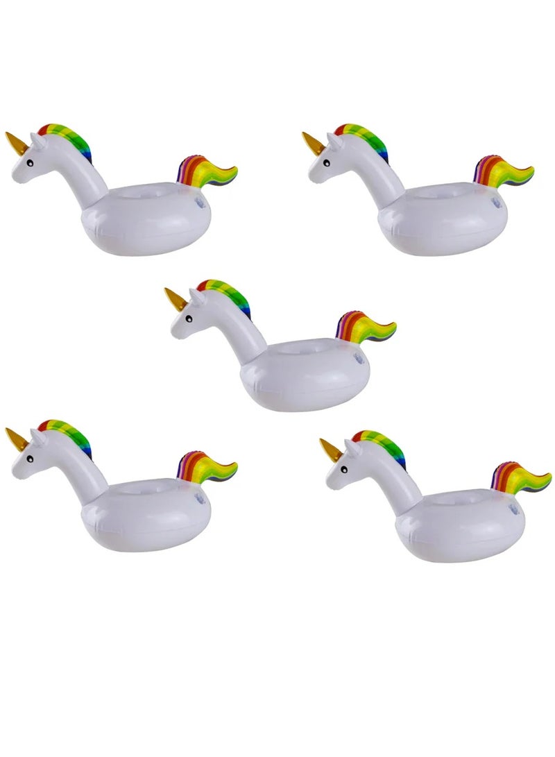 Inflatable Pool Floatie Drink Cup Holders for Swimming Pools and Hot Tubs – Inflatable Drinks Holders – Party Props and Pool Accessories Set Of 5