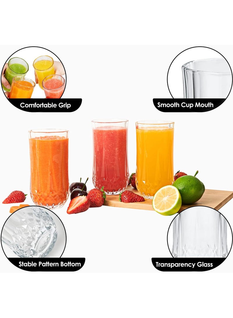 Highball Drinking Glasses Set of 2, Clear Cocktail Glasses, 11 Ounce/325ML Cups, Elegant and Durable Tall Bar Glassware Sets for Water, Juice, Cocktails, Beer, Glass Cups Set with Shockproof Package